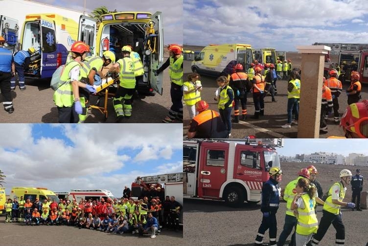 En las imágenes distintos momentos del simulacro realizado el 9 de noviembre de 2019